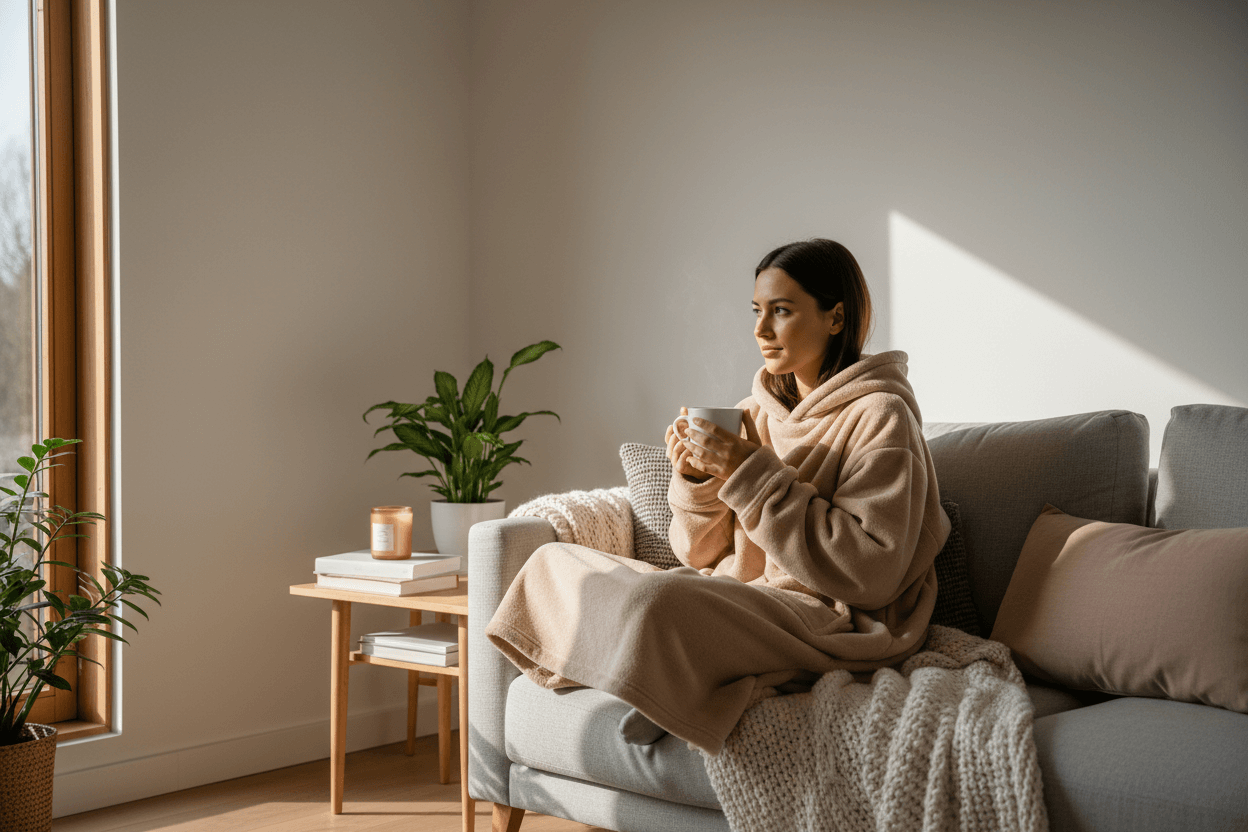 Hooded Fleece Blanket Robe